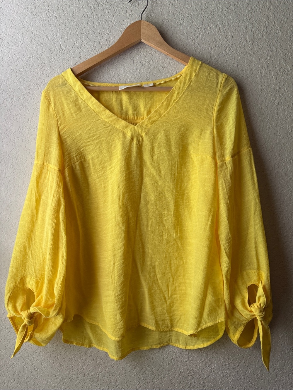 Anthropologie Yellow V-Neck Blouse